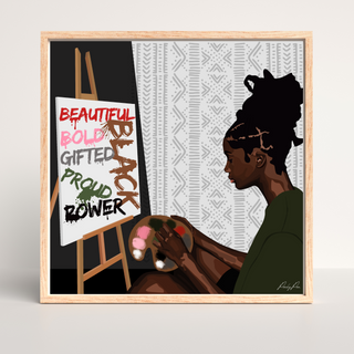 Black Beautiful Bold Gifted Affirmation Poster