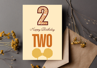 2 years old Birthday card
