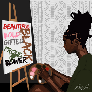 Black Beautiful Bold Gifted Affirmation Poster